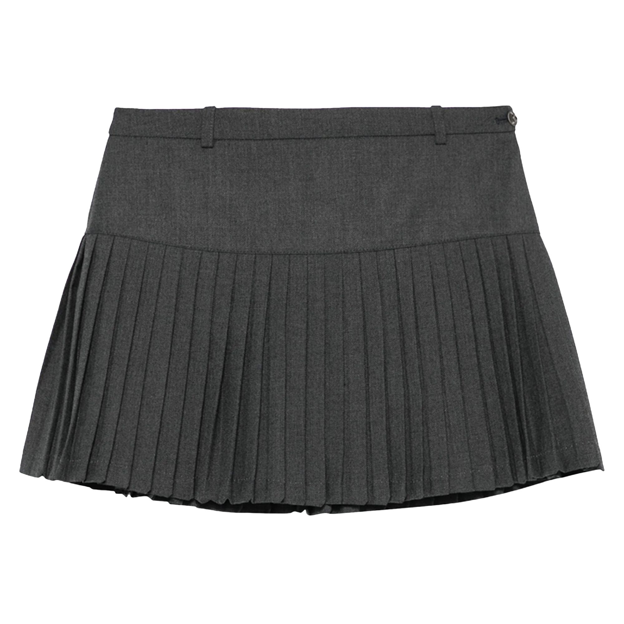 Pre-owned Marine Serre Regenerated Tailoring Pleated Skirt 'grey' | Women's Size 38
