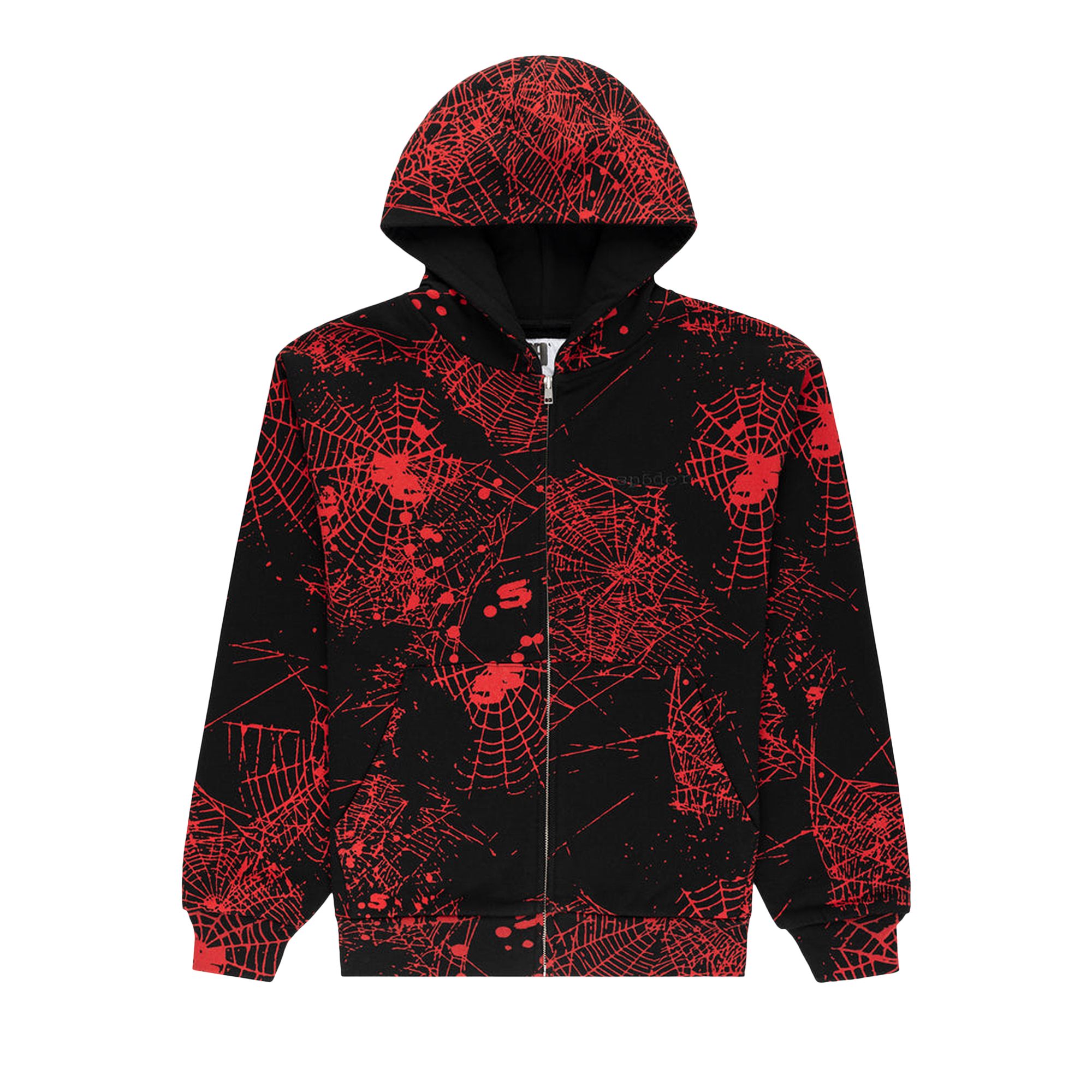 Pre-owned Sp5der Aop Web V2 Zip Up Hoodie 'black' | Men's Size L