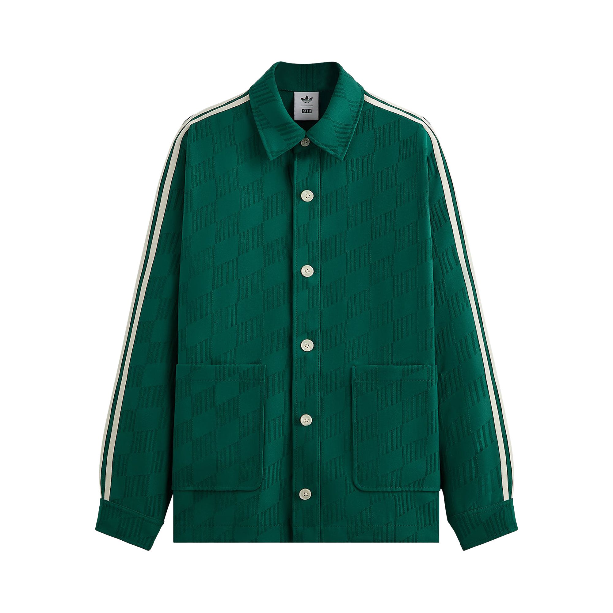 Pre-owned Kith For Adidas Football Jacquard Overshirt  'green' | Men's Size Xl