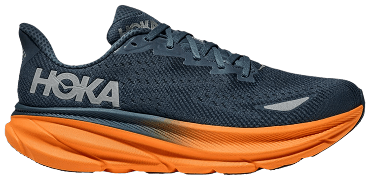 HOKA Clifton 9 GORE TEX Stormy Skies Orange Zest