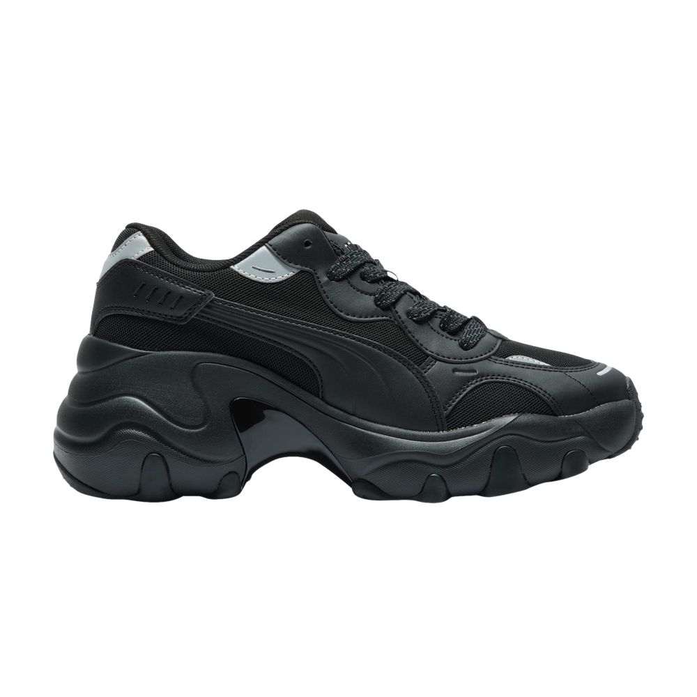 Pre-owned Puma Wmns Pulsar Wedge Mesh V2 'black Silver' | Women's Size 8