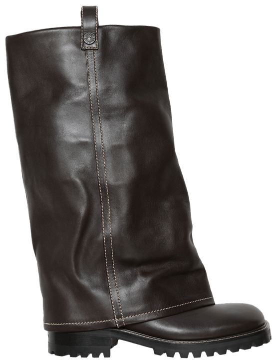 Acne Studios Leather Buckle Boot Mocha Brown