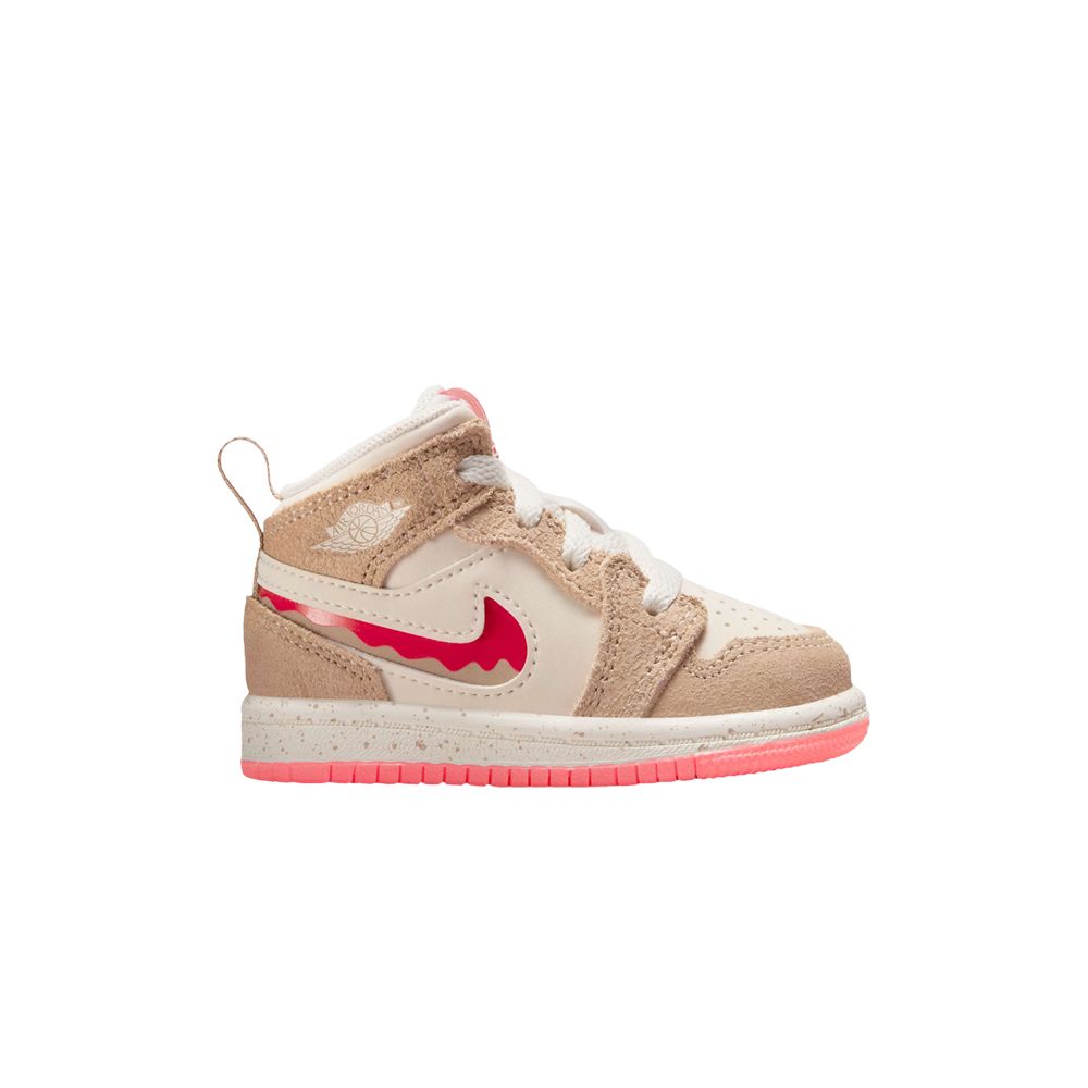 Air Jordan 1 Mid SE TD 'Peanut Butter & Jelly' | Cream | Infant Size 7 - HJ5959-206