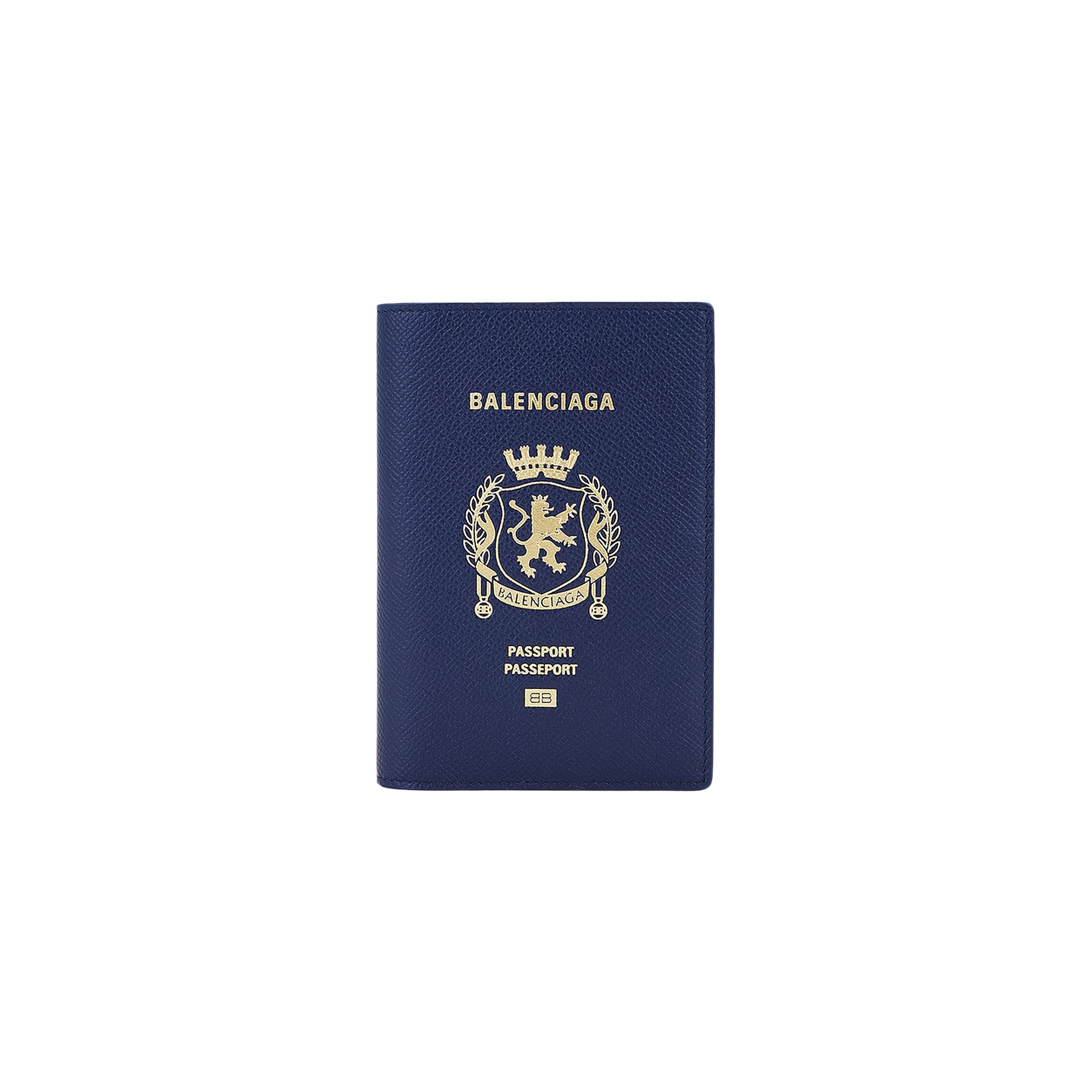 Pre-owned Balenciaga Passport Holder 'blue' | Men's Size Onesize
