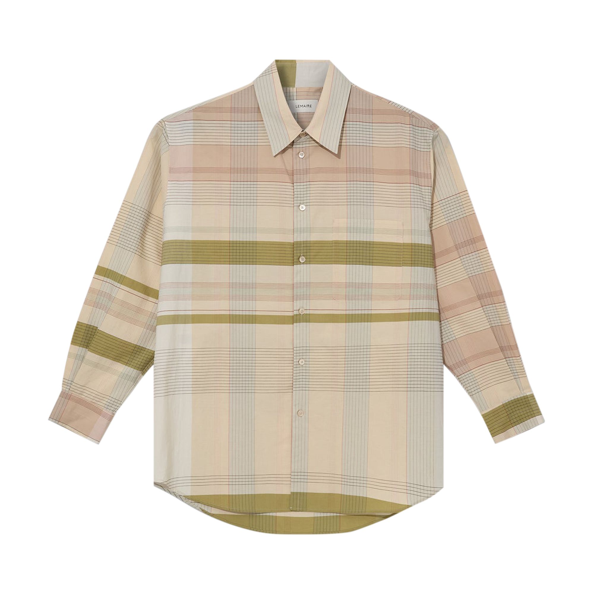 Pre-owned Lemaire Relaxed Shirt 'beige/cream/light Blue' | White | Men's Size S