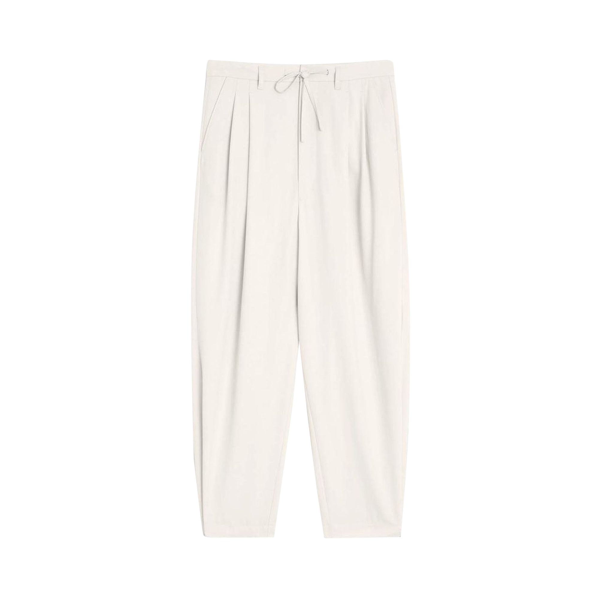 Pre-owned Lemaire Drawstring Pleated Pants 'light Powder' | White | Men's Size 46