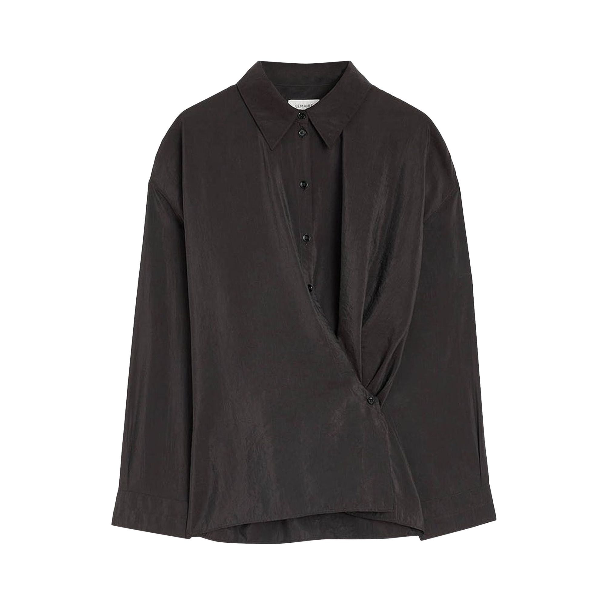 Pre-owned Lemaire Straight Collar Twisted Shirt 'dark Espresso' | Grey | Women's Size 38