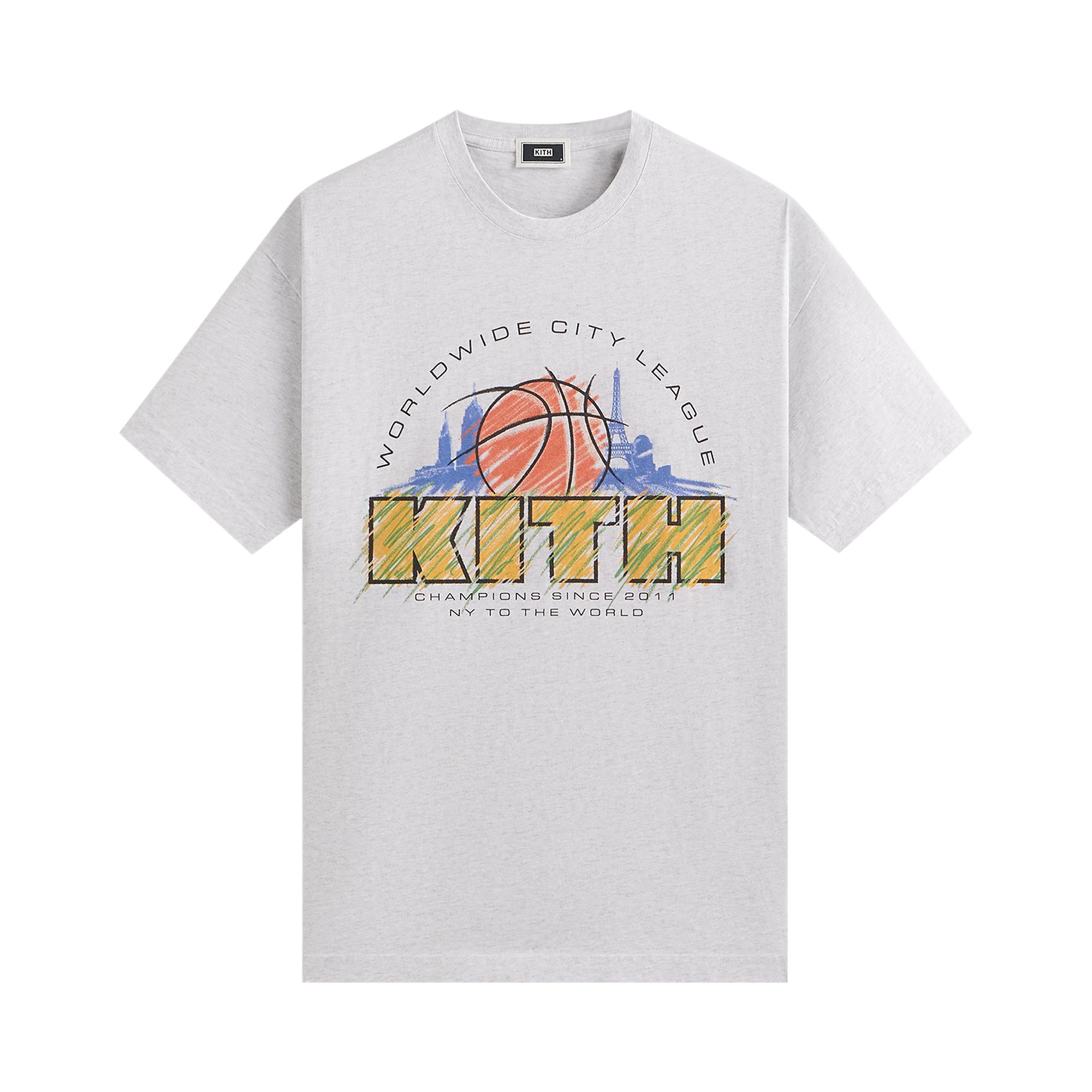 Pre-owned Kith City League Vintage Tee 'light Heather Grey' | Men's Size L