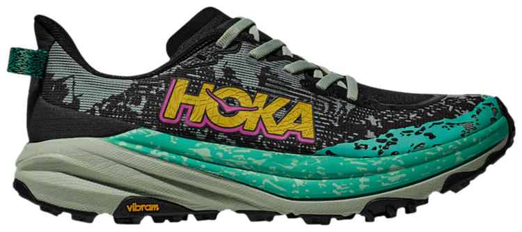 HOKA Wmns Speedgoat 6 Black Aloe Vera