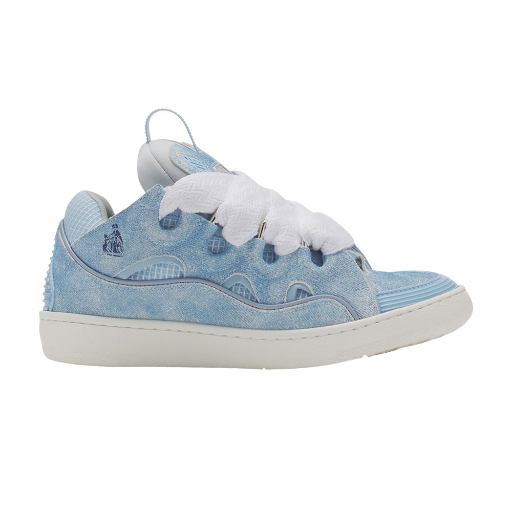 Pre-owned Lanvin Curb Sneakers 'denim Effect' | Blue | Men's Size 36