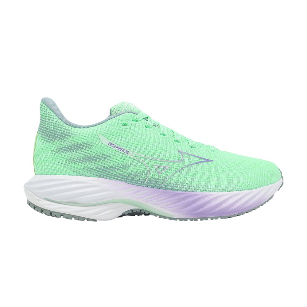 Mizuno Wmns Wave Rider 28 'Bay Paisley Purple' | Green | Women's Size 7.5 - J1GD240374