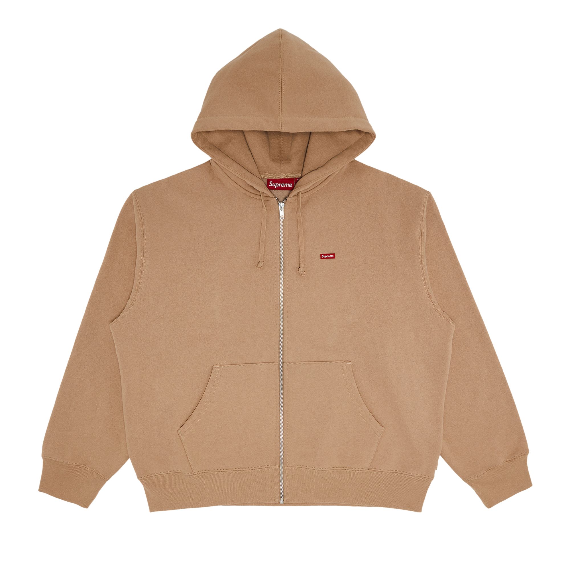 Pre-owned Supreme Small Box Zip Up Hooded Sweatshirt 'khaki' | Tan | Men's Size M