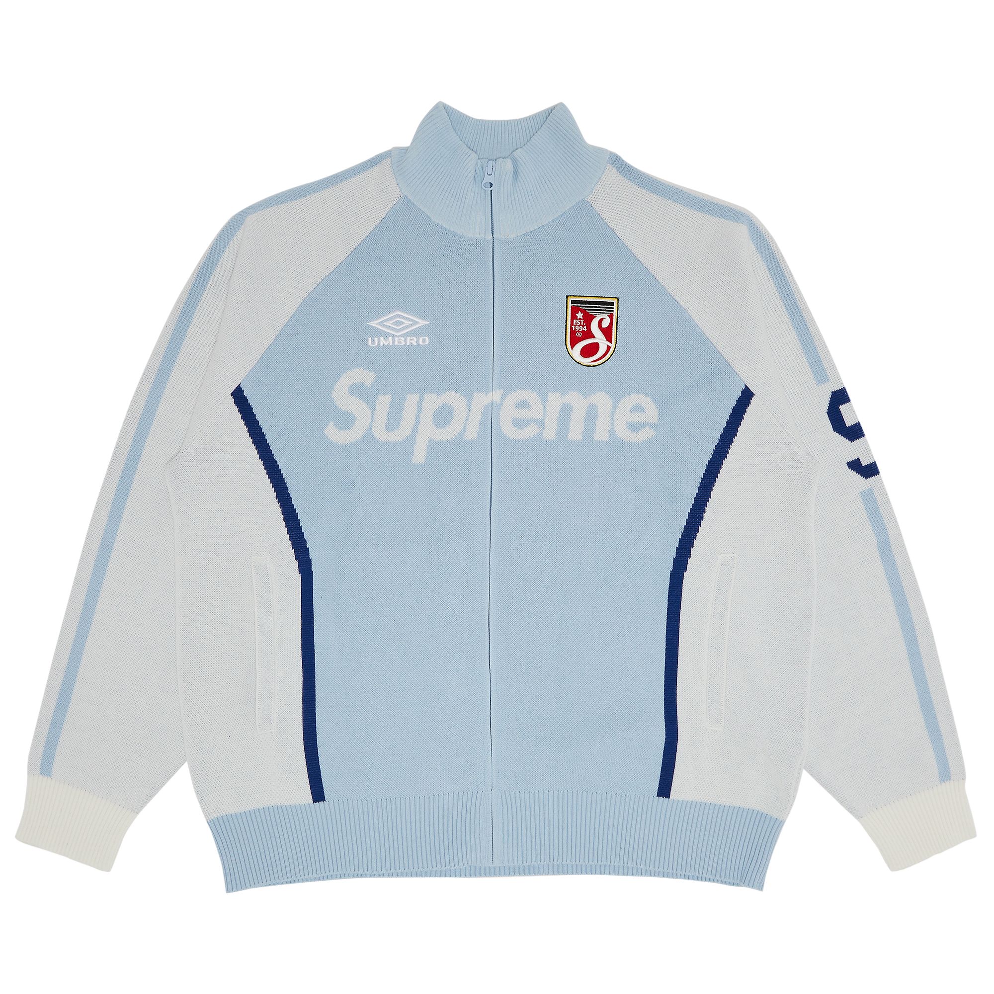 Pre-owned Supreme X Umbro Zip Up Sweater 'light Blue' | Men's Size M