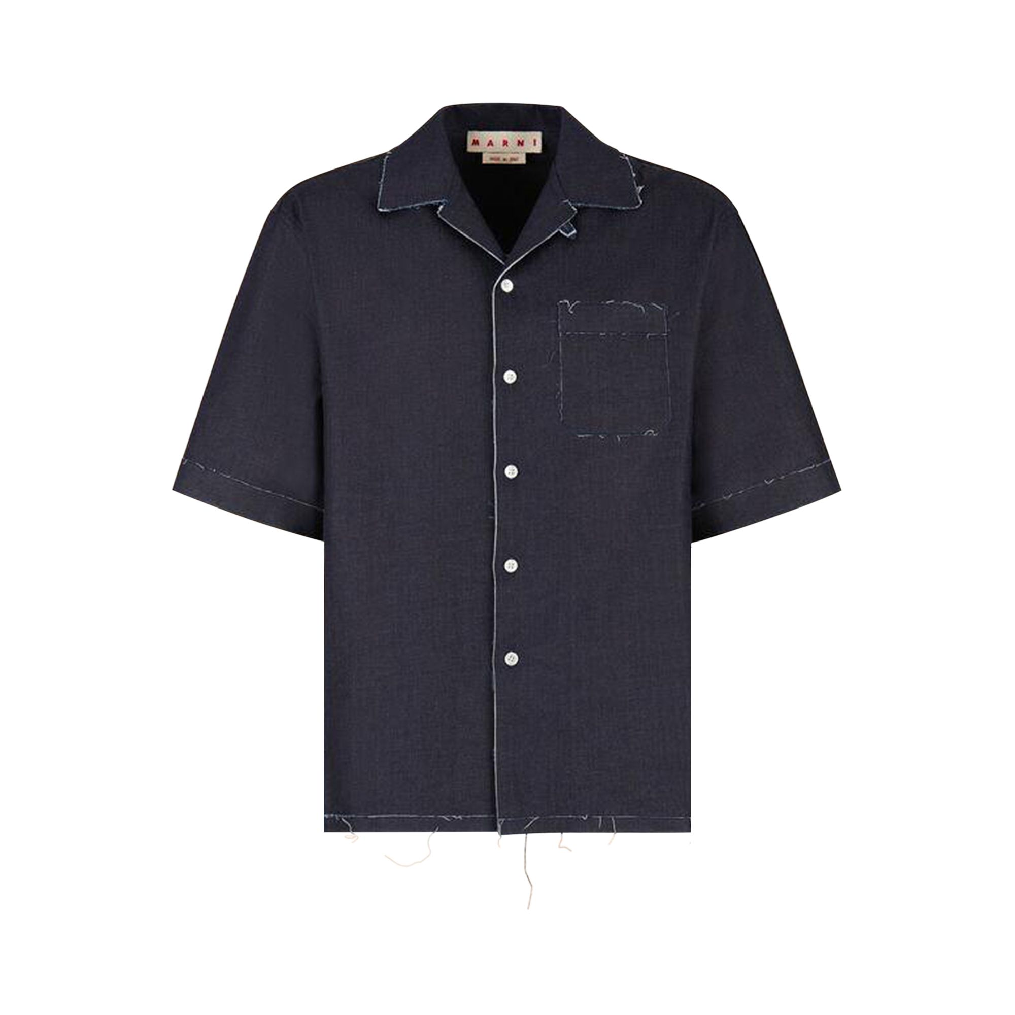 Pre-owned Marni Trompe L'oeil Stretch Denim Shirt 'dark Blue' | Men's Size 48