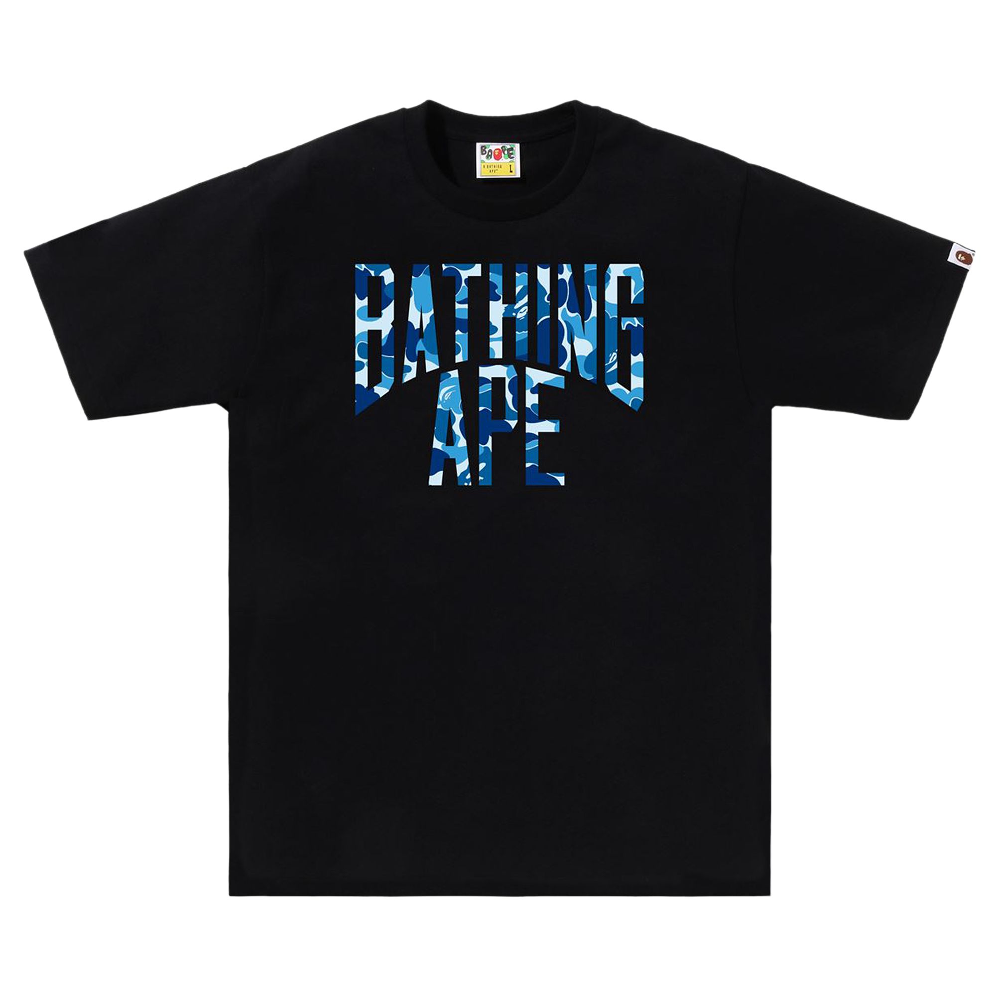 Pre-owned Bape Abc Camo Nyc Logo Tee 'black/blue'