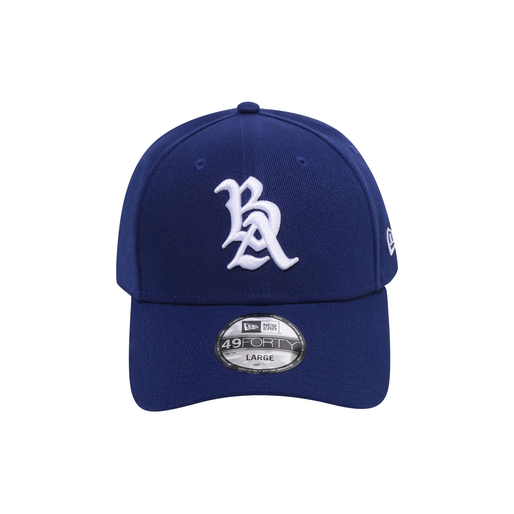 Pre-owned Bape Baseball Logo New Era 49forty Cap 'navy' | Blue | Men's Size L