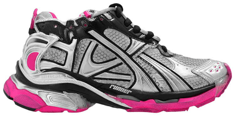 Balenciaga Runner Sneaker Worn Out   Silver Pink