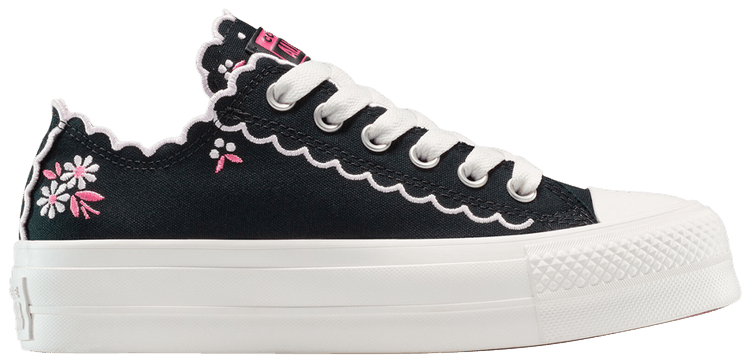 Converse Wmns Chuck Taylor All Star Lift Platform Low Embroidered Flowers   Black