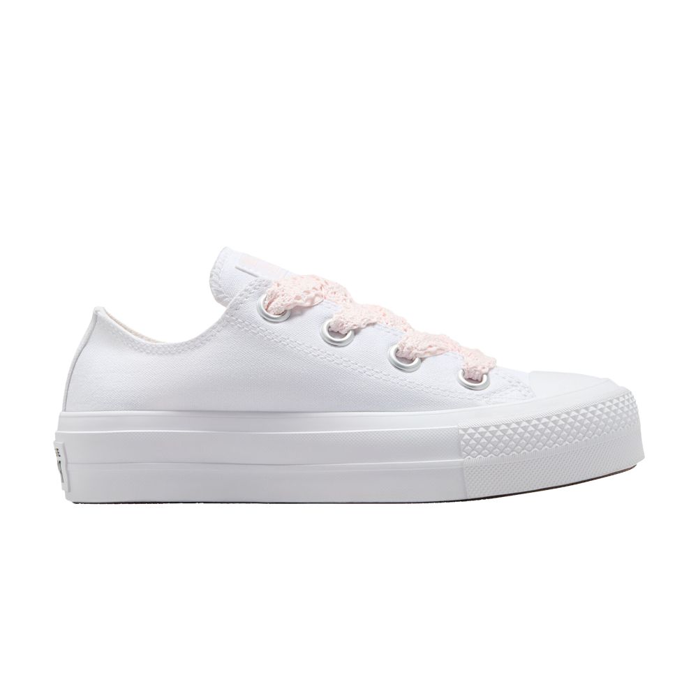 Pre-owned Converse Wmns Chuck Taylor All Star Lift Platform Low 'crochet Laces - White Blush Hush'