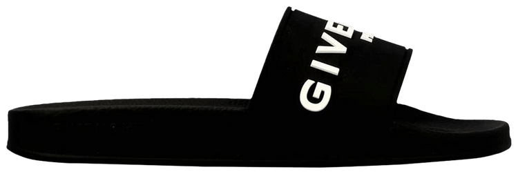 Givenchy Wmns Slide Embossed Logo   Black White