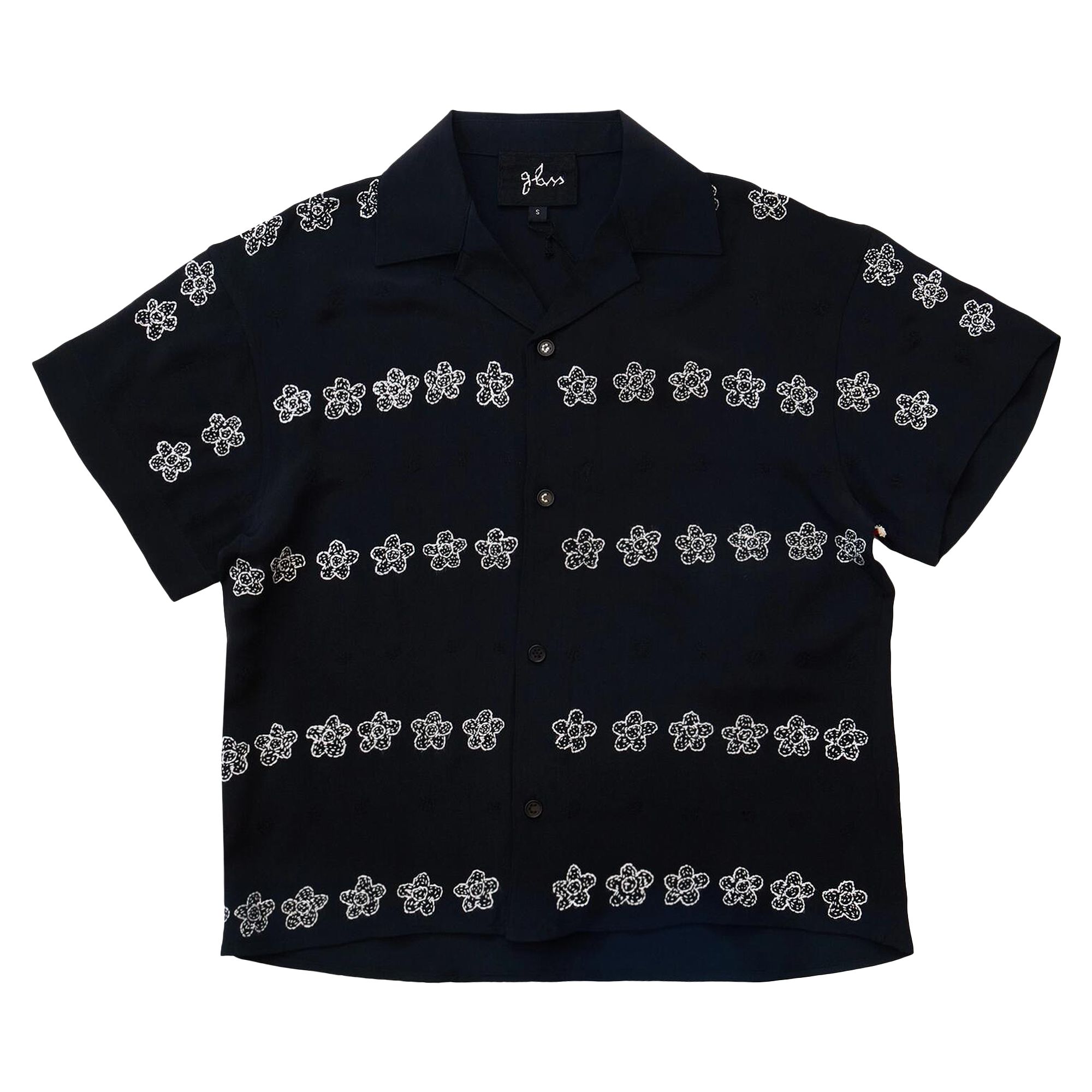 Pre-owned Glass Cypress Short-sleeve Silk Flower Bowling Shirt 'black' | Men's Size Xl