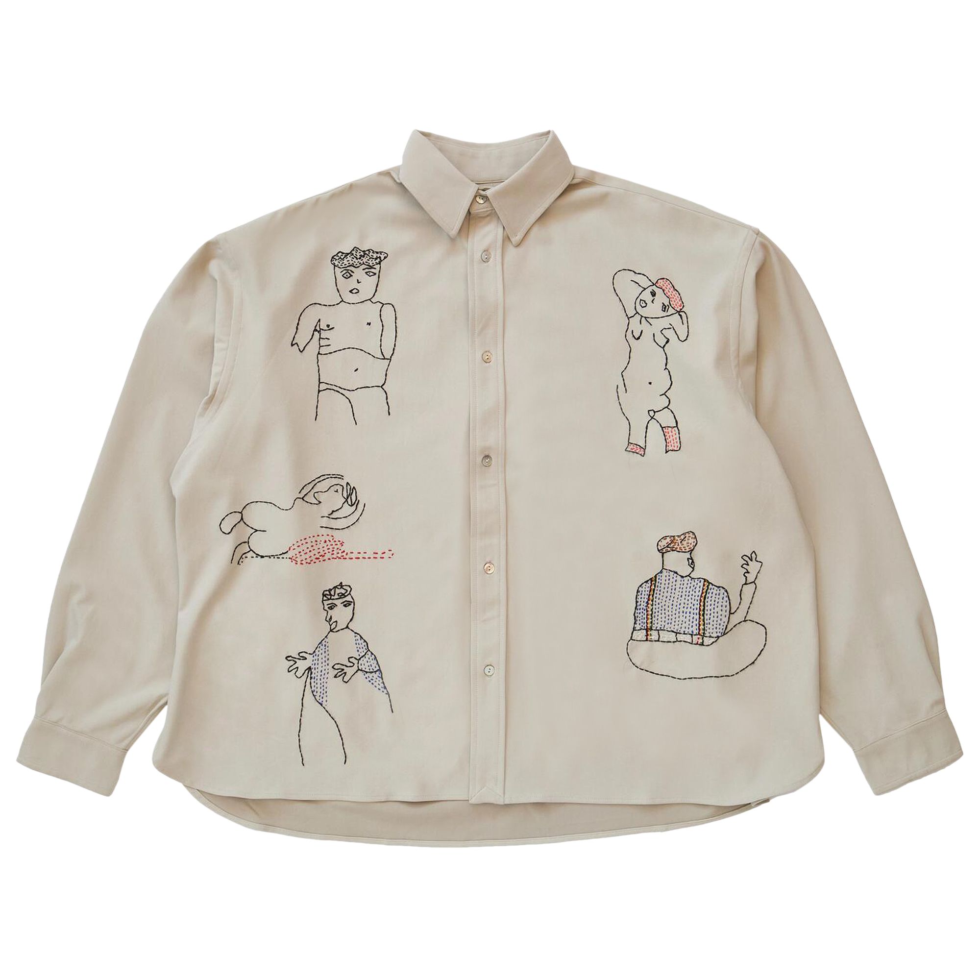 Pre-owned Glass Cypress Oversized 5 Figure Shirt 'ivory' | Tan | Men's Size M