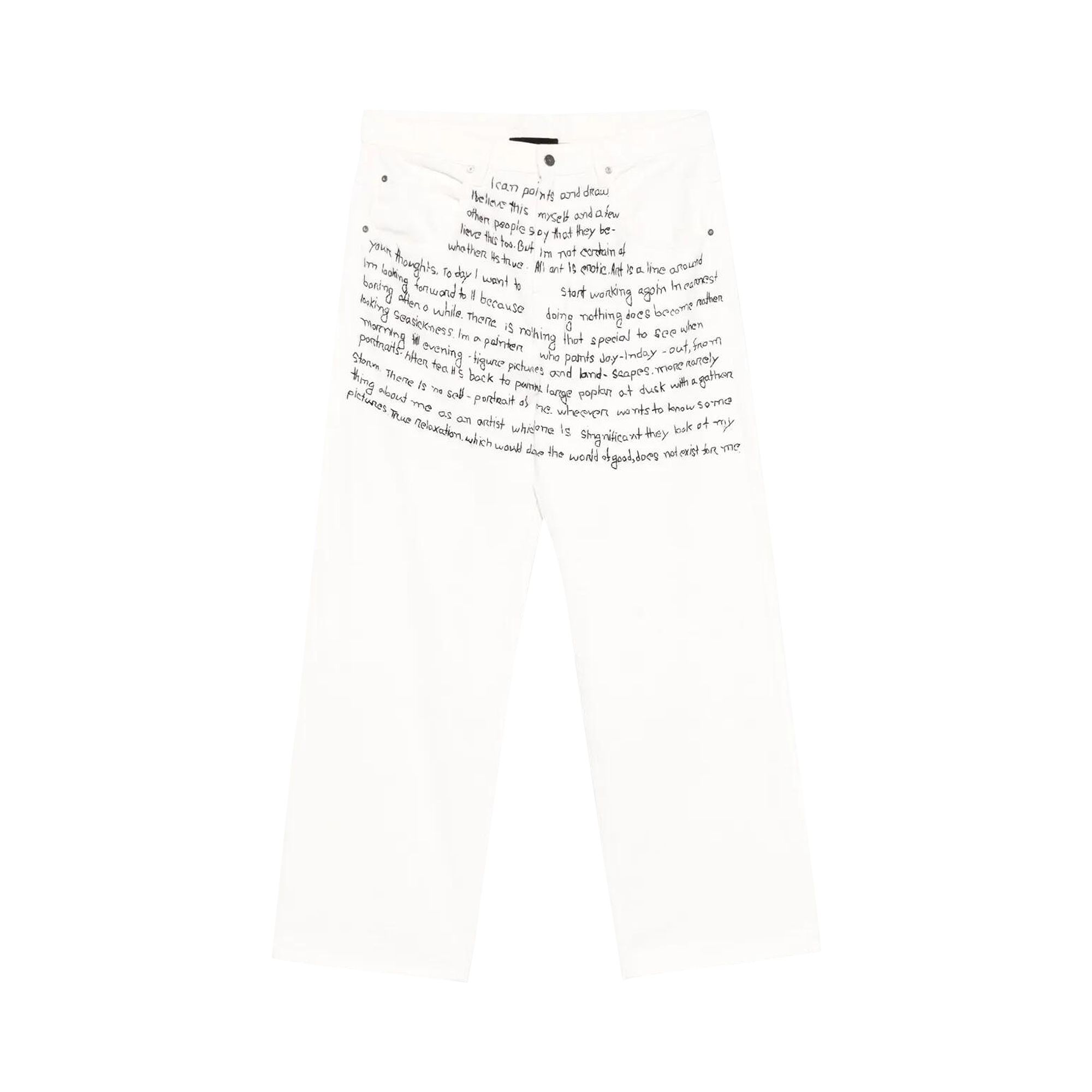 Pre-owned Glass Cypress Embroidered Jeans 'white' | Men's Size 32