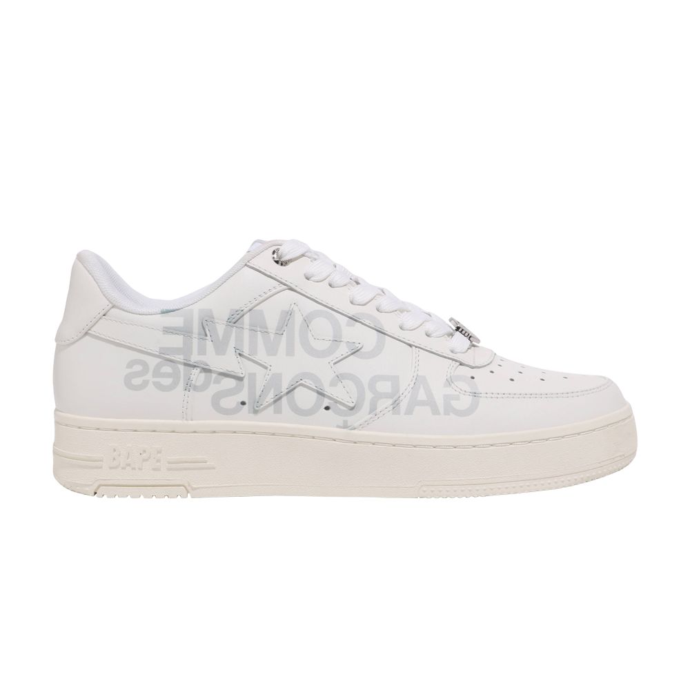BAPE Comme des Garçons x Bapesta 'White' | Men's Size 8 - 00039-10000CDGXBW