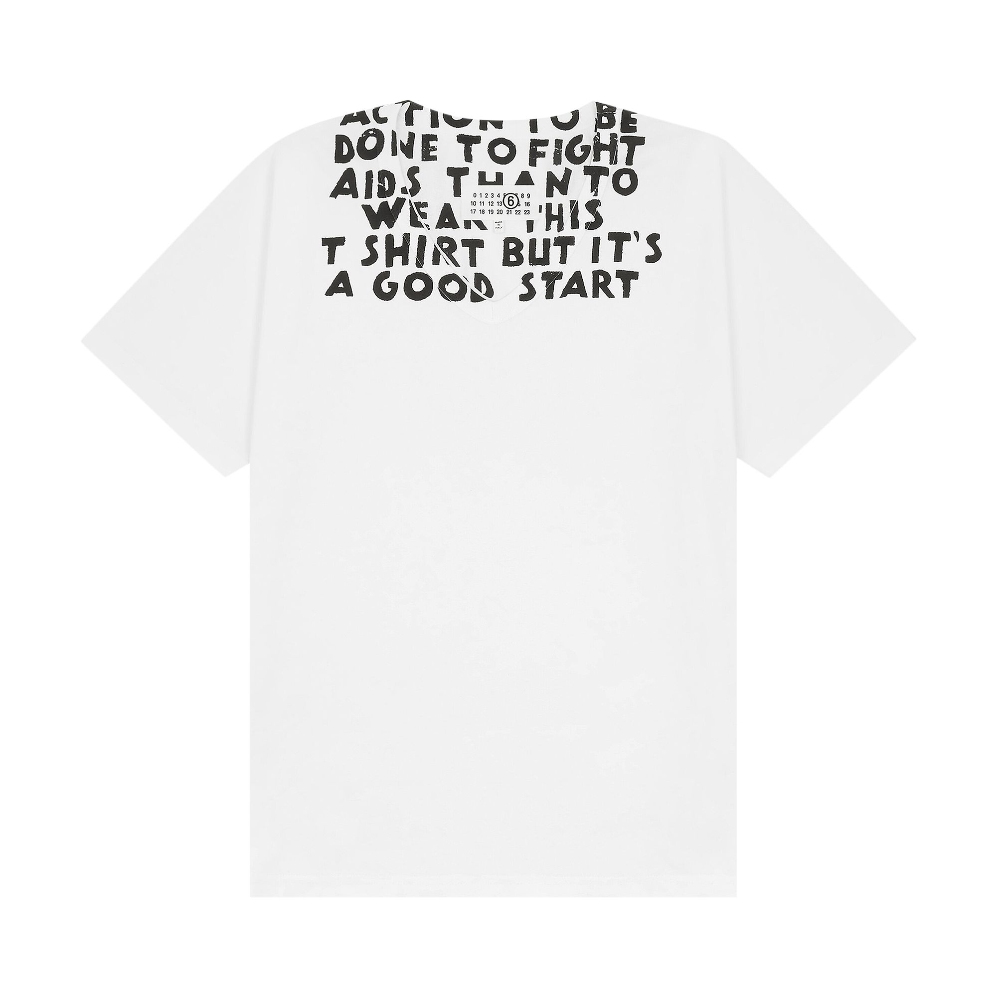 Pre-owned Mm6 Maison Margiela V-neck T-shirt 'white' | Women's Size L