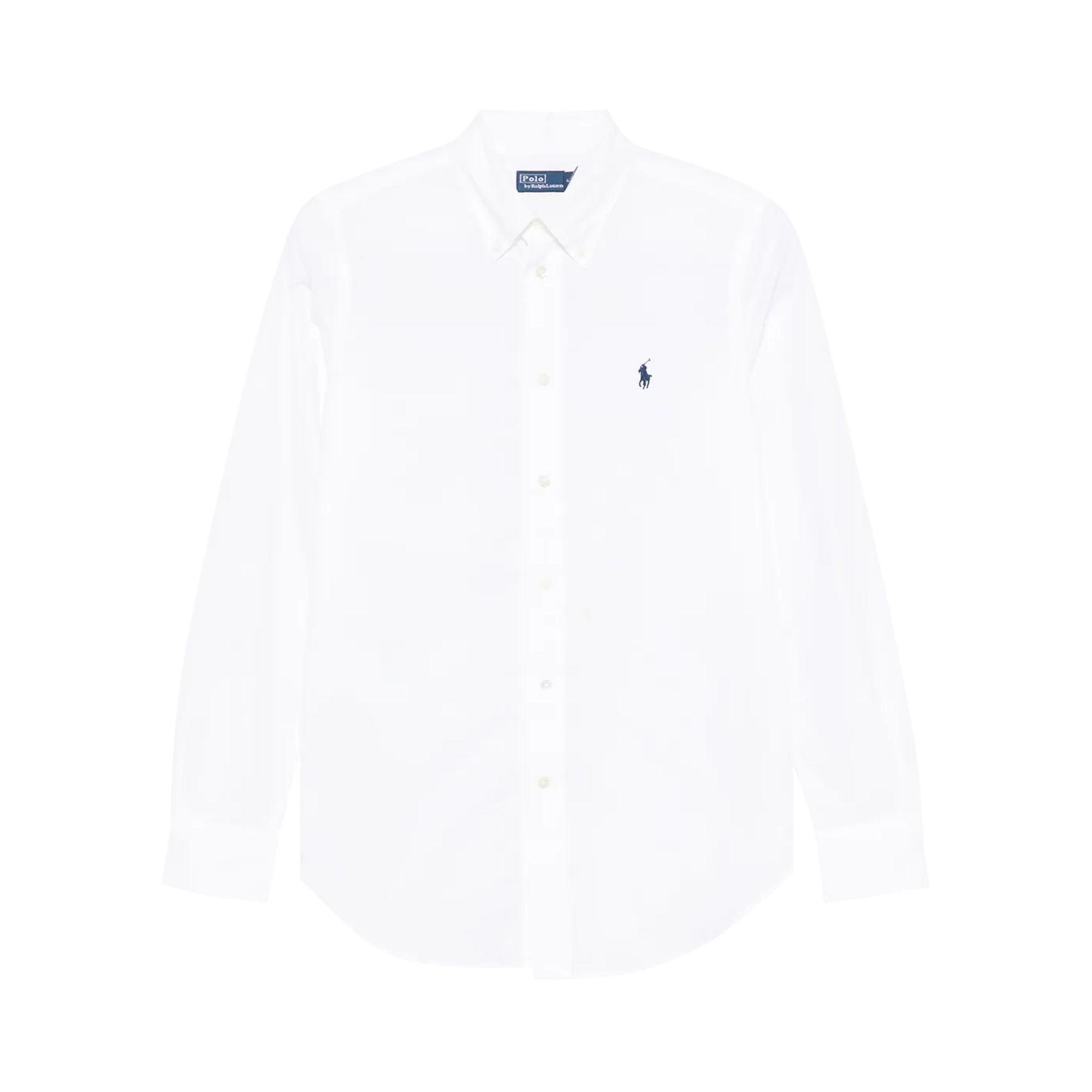 Pre-owned Polo Ralph Lauren Logo Embroidery Long-sleeve Shirt 'white' | Women's Size 8