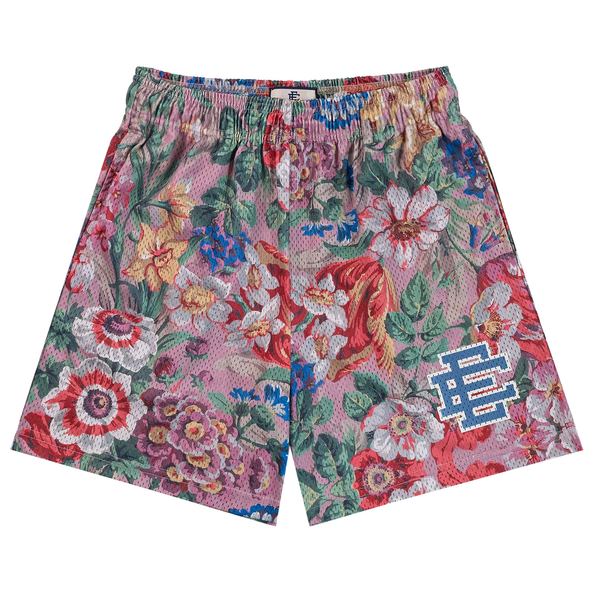 Pre-owned Eric Emanuel Ee Basic Shorts 'wallpaper/blue' | Red | Men's Size L