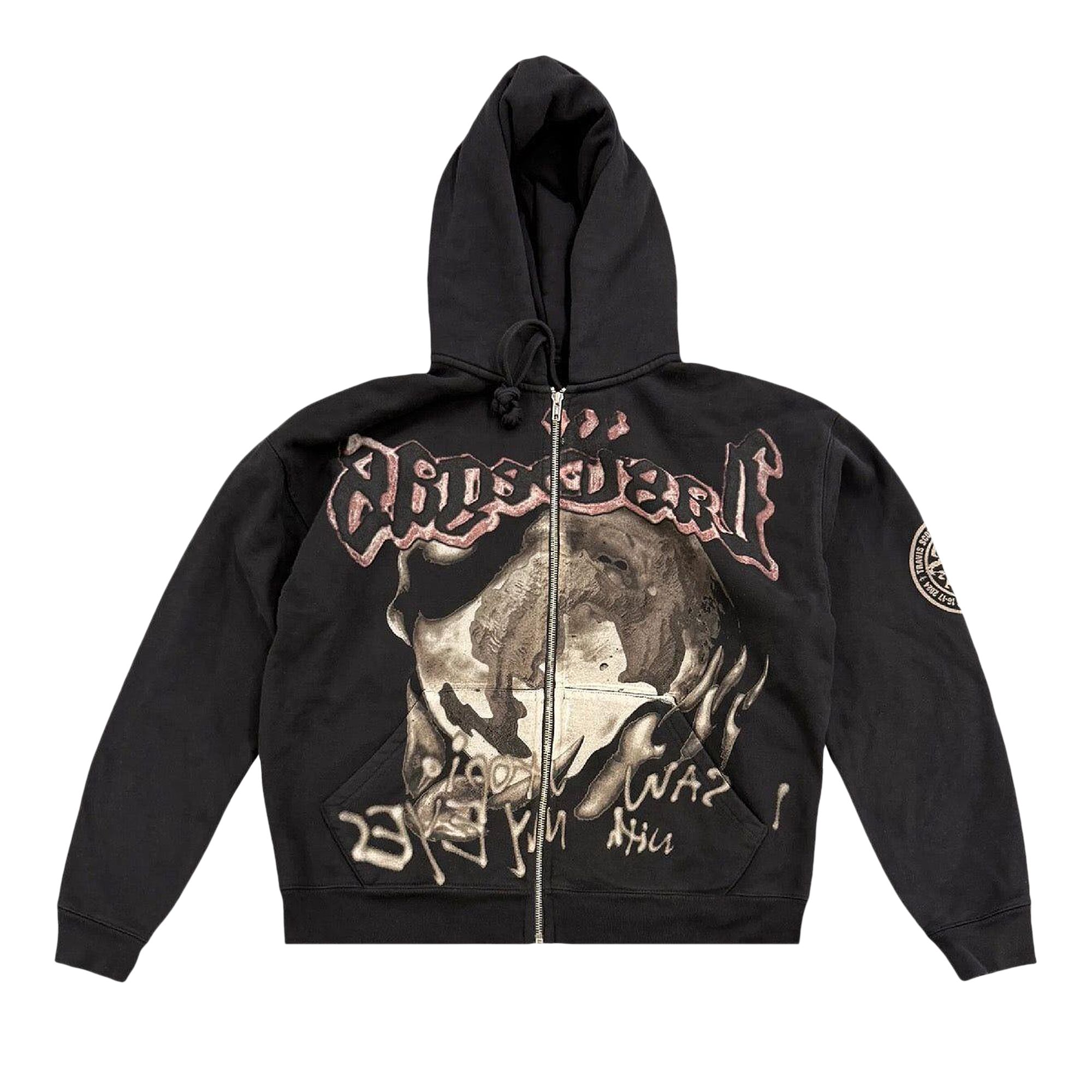 Pre-owned Cactus Jack By Travis Scott Utopia My Eyes Zip Hoodie 'black' | Men's Size L