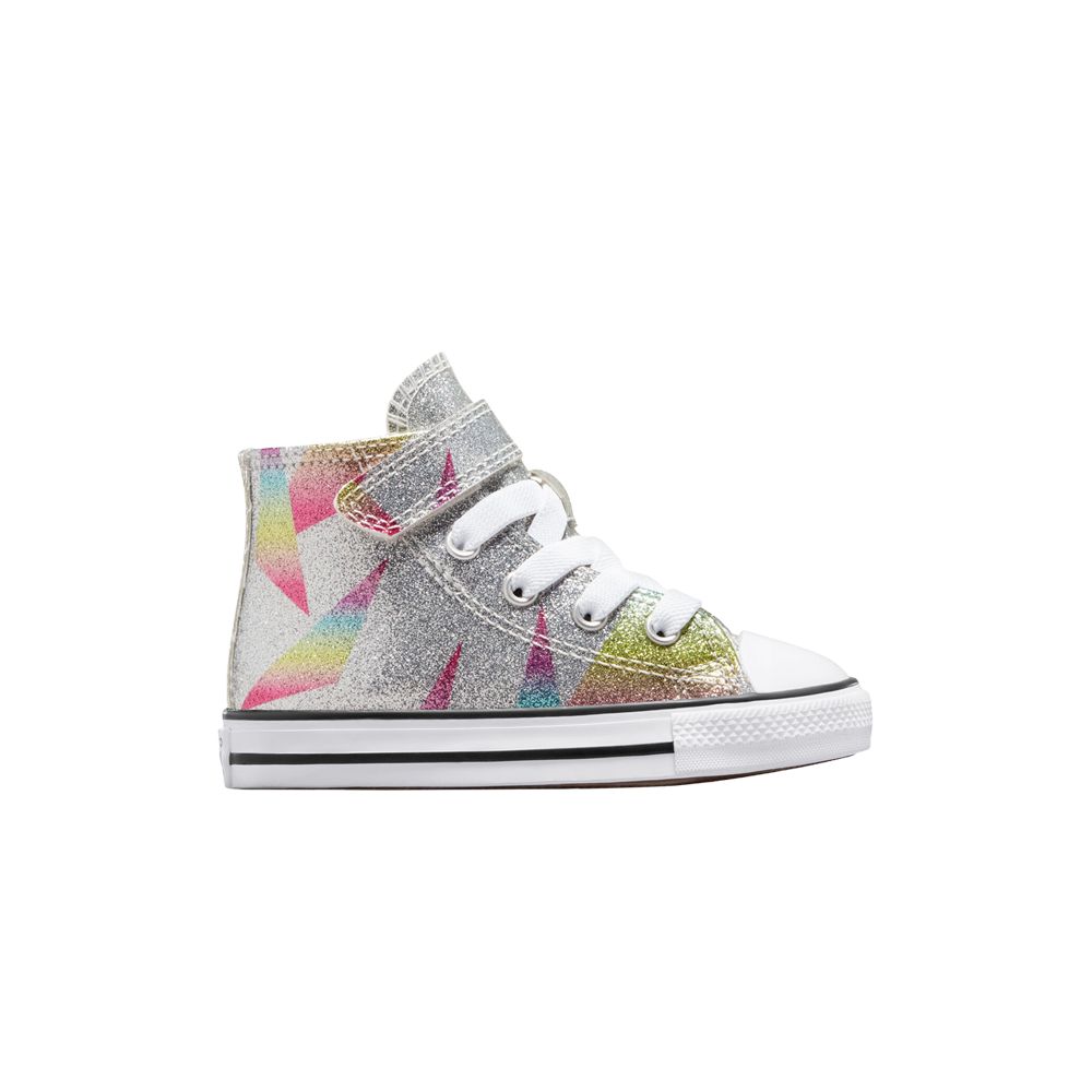 Pre-owned Converse Chuck Taylor All Star Easyon High Td 'prism Glitter' | Silver | Infant Size 4