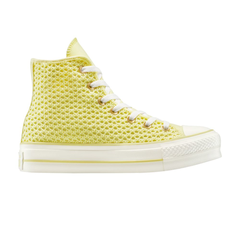 Pre-owned Converse Wmns Chuck Taylor All Star Lift Platform Knit High 'lemon Slushy' | Yellow | Women's Size 1