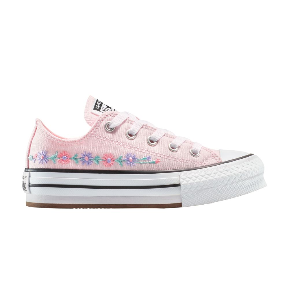 Pre-owned Converse Chuck Taylor All Star Eva Lift Platform Low Ps 'embroidered Florals' | Pink | Kid's Size 10