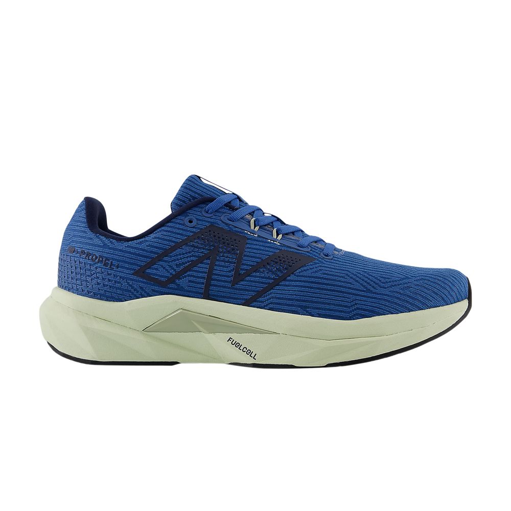 Pre-owned New Balance Fuelcell Propel V5 2e Wide 'sea Stone Olivine' | Blue | Men's Size 14