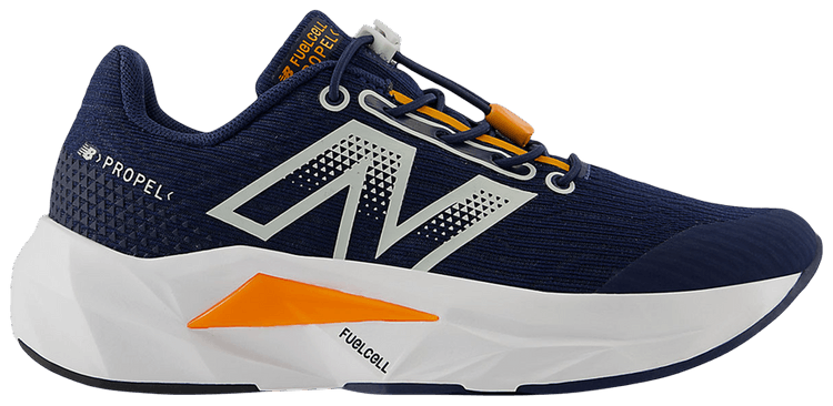 New Balance FuelCell Propel v5 Bungee Lace Little Kid Wide Navy Sun Glow