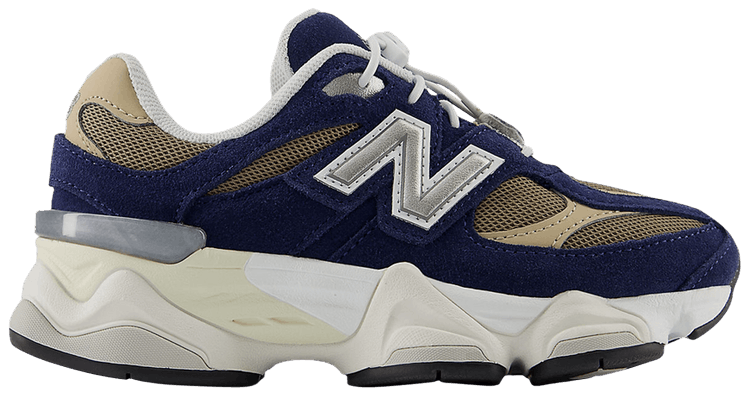 New Balance 9060 Bungee Lace Little Kid Wide Navy Mushroom
