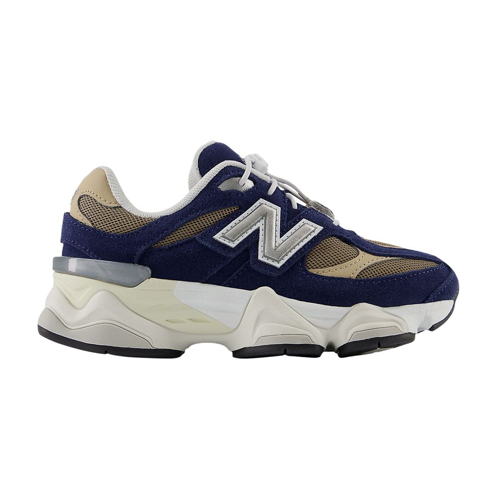 New Balance 9060 Bungee Lace Little Kid Wide 'Navy Mushroom' | Blue | Kid's Size 12 - PV9060BF-W
