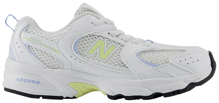 New Balance 530 Bungee Lace Little Kid Wide White Electric Sky