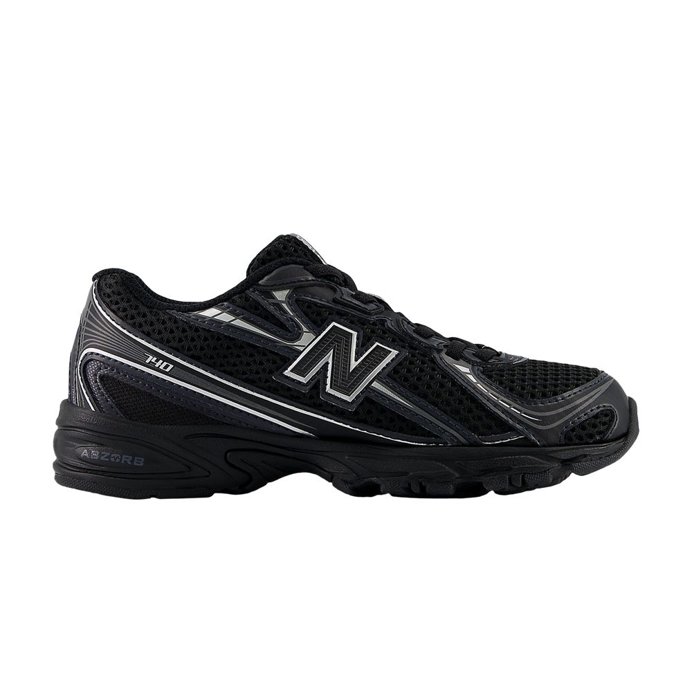 Pre-owned New Balance 740 Bungee Lace Little Kid Wide 'black Silver Metallic' | Kid's Size 3