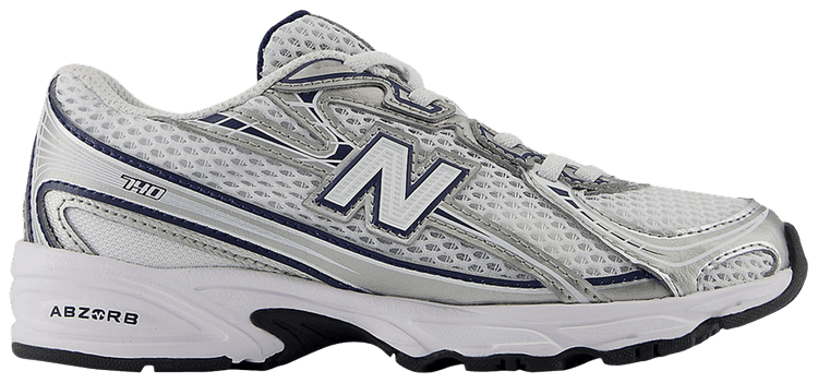 New Balance 740 Bungee Lace Little Kid Wide Navy White