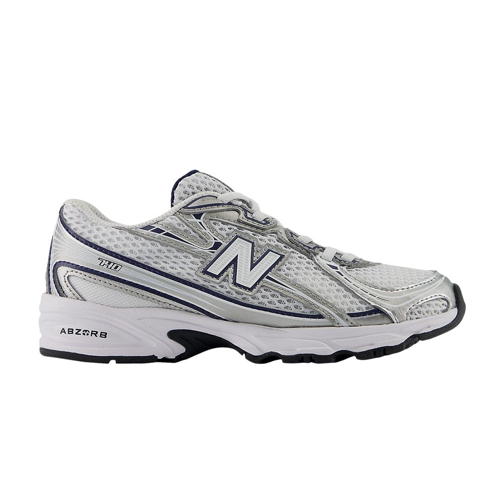 Pre-owned New Balance 740 Bungee Lace Little Kid Wide 'navy White' | Kid's Size 13