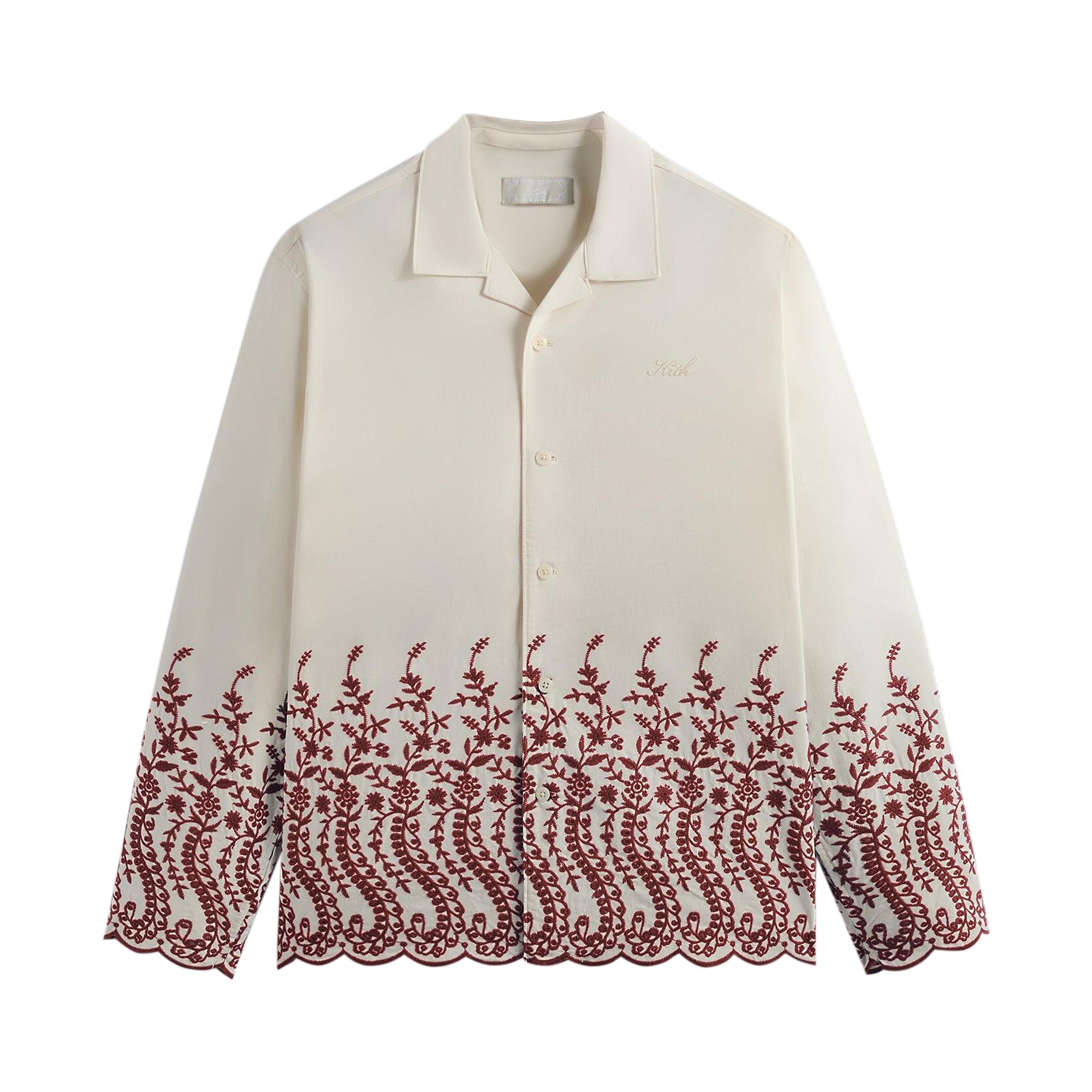 Pre-owned Kith Adonis Camp Collar Shirt 'fever' | Cream | Men's Size S