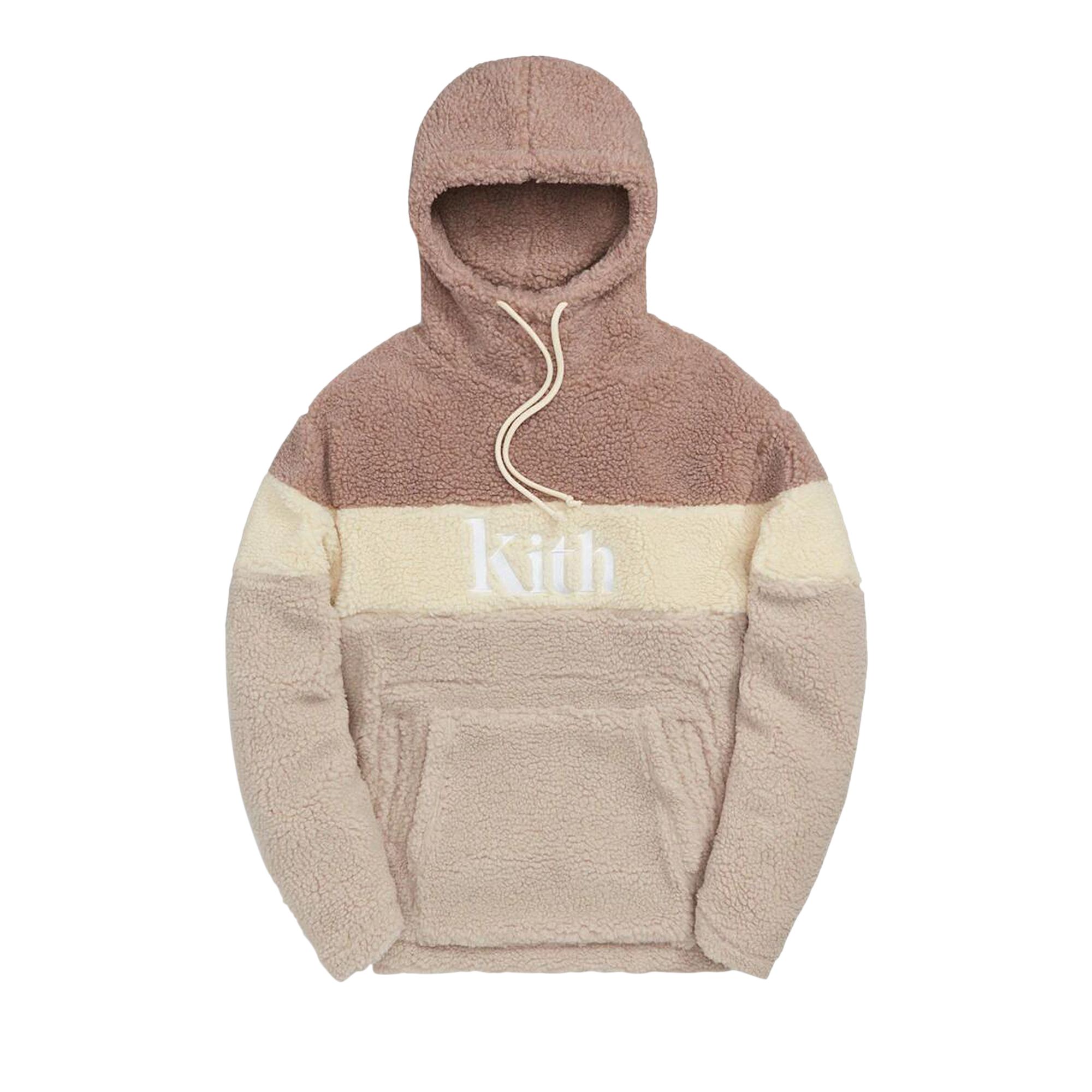 Pre-owned Kith Sherpa Double Pocket Hoodie 'molecule' | Tan | Men's Size L In Brown