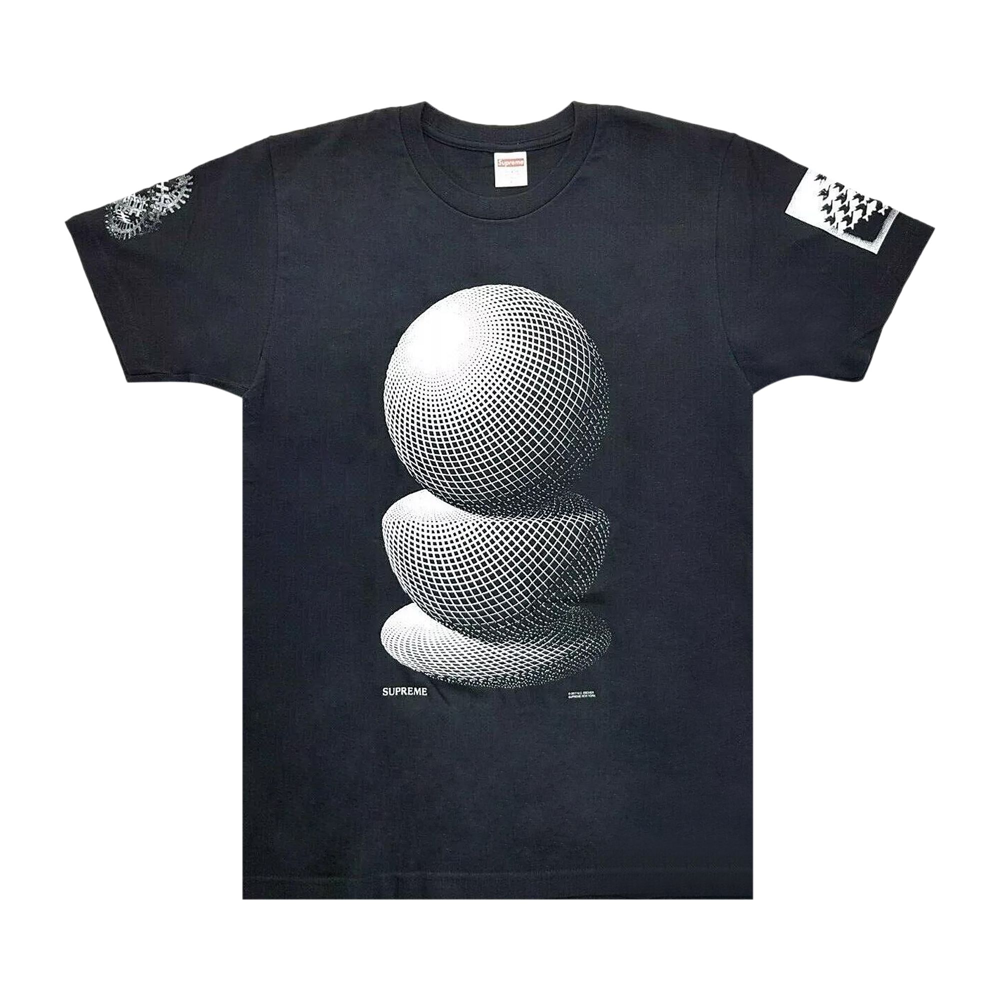 Pre-owned Supreme M.c. Escher Three Spheres T-shirt 'black' | Men's Size Xl