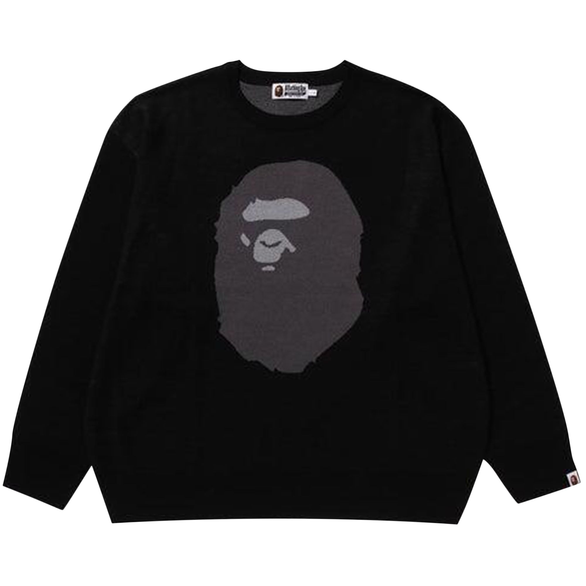 Pre-owned Bape Ape Head Jacquard Knit Sweater 'black' | Men's Size L