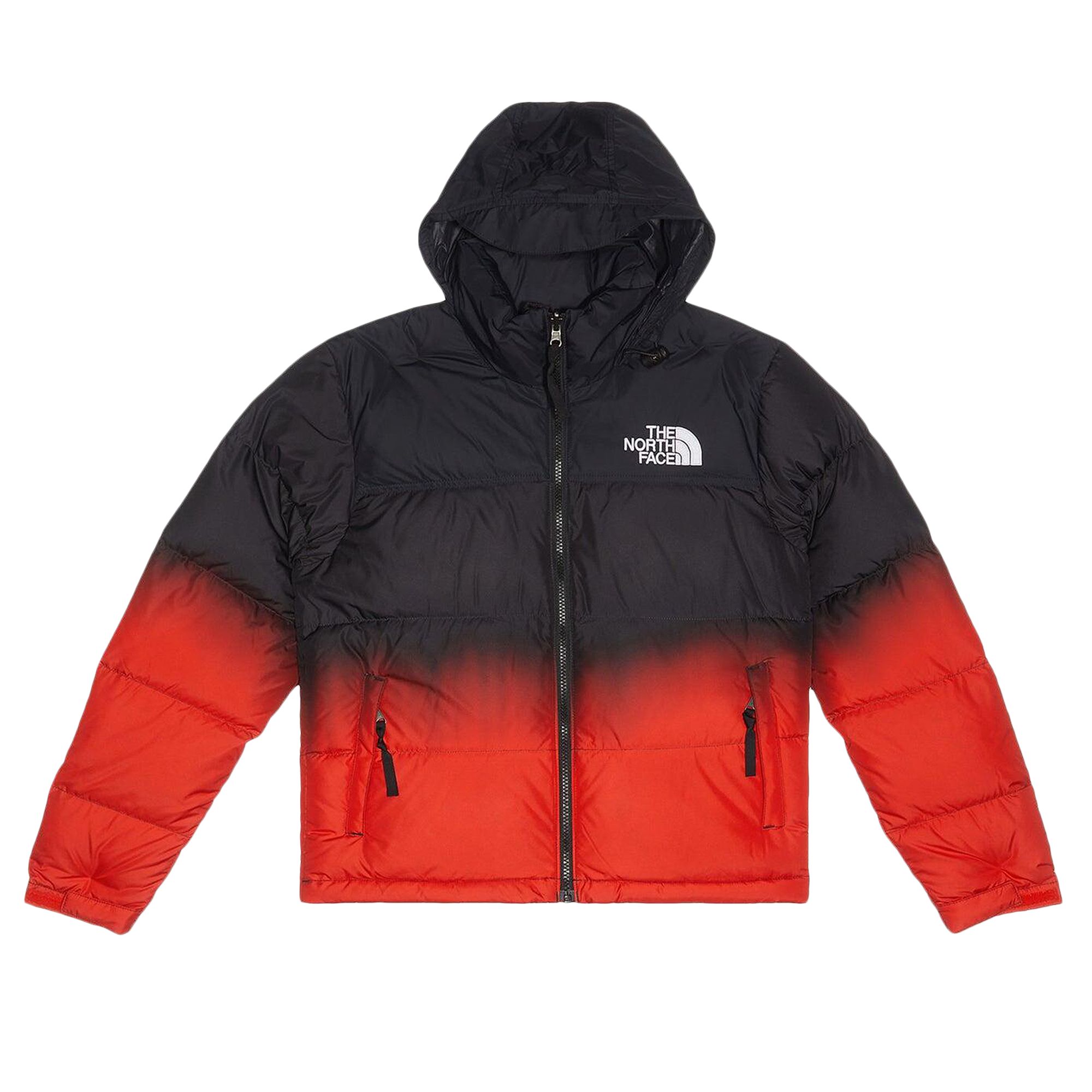 Pre-owned The North Face 1996 Retro Nuptse Dip Dye Jacket 'fiery Red' | Women's Size M