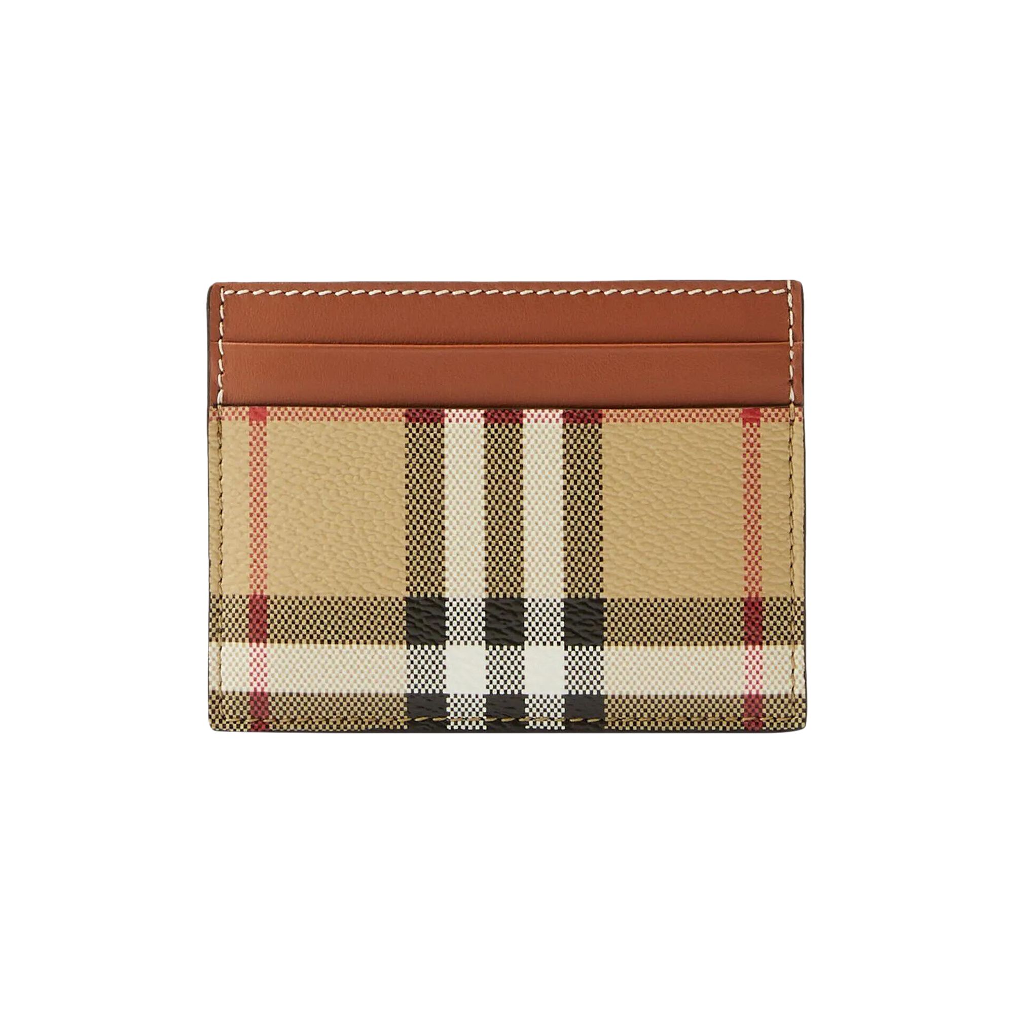 Pre-owned Burberry Check Print Card Holder 'archive Beige' | Tan | Women's Size Onesize