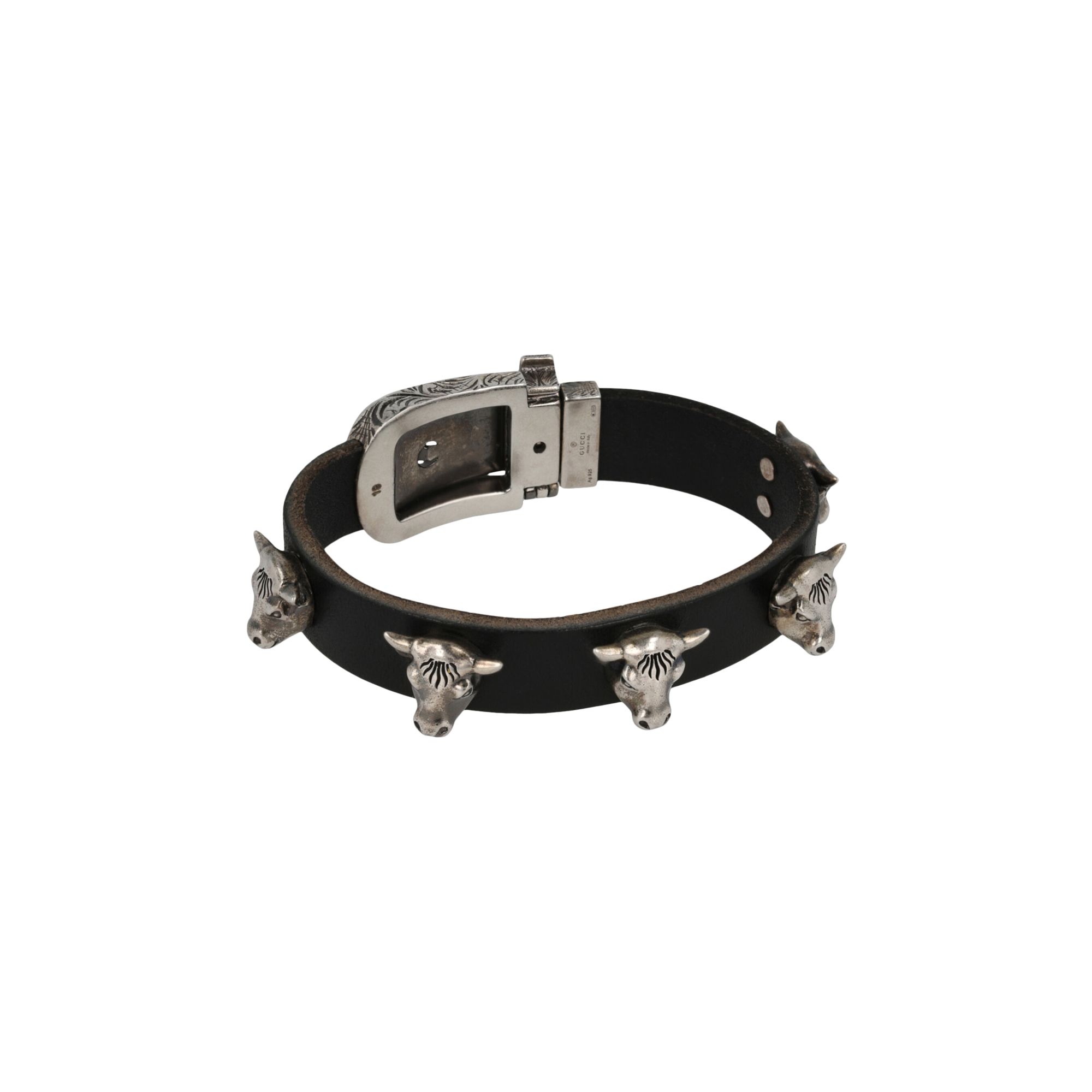 Pre-owned Gucci Anger Forest Bull Head Bracelet 'silver' | Men's Size 19